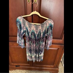 Bow + Arrow Multicolor Off-Shoulder Dress